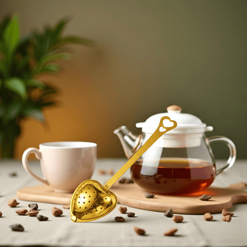 Heart Spoon Tea Infuser-Silver & Golden