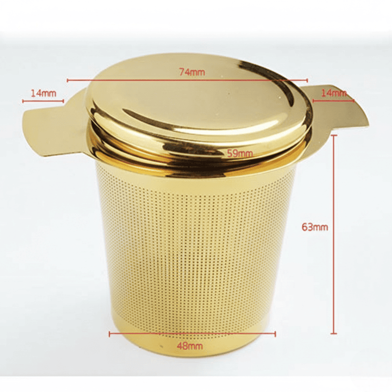 Luxe Basket Infuser with Lid- Golden & Silver