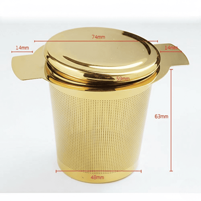 Luxe Basket Infuser with Lid- Golden & Silver
